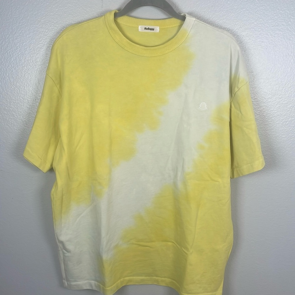 Madhappy yellow and white tie dye tee Snapchat collaboration size medium